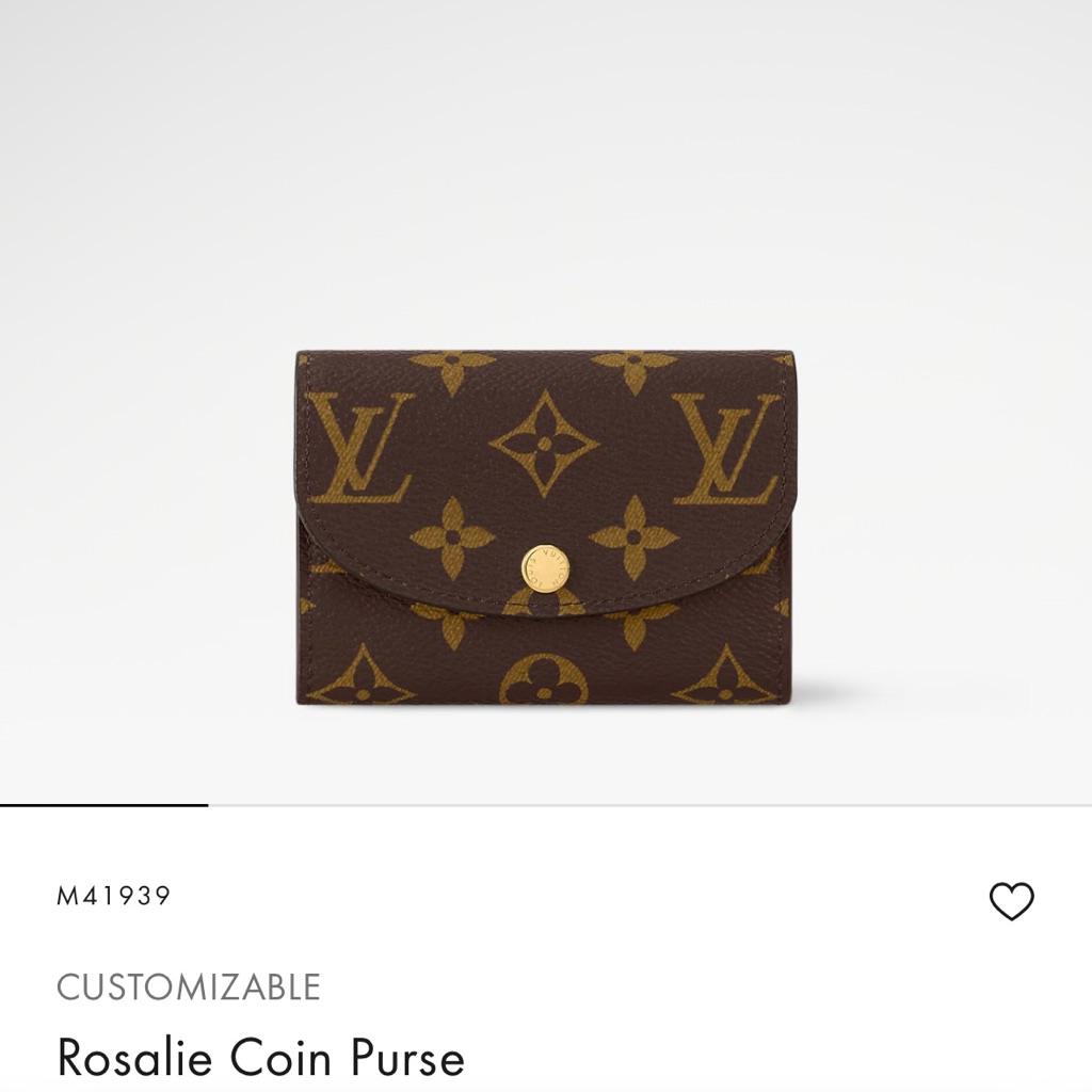 Louis Vuitton Brown Monogram Rosalie Coin Purse With Gold Snap